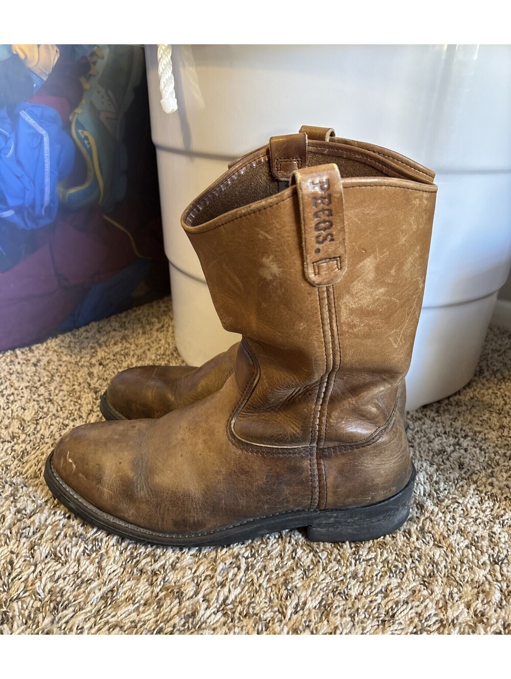 Red Wing Pecos Boots Brown Leather Men's Size 10.5 C 1200 Shoes